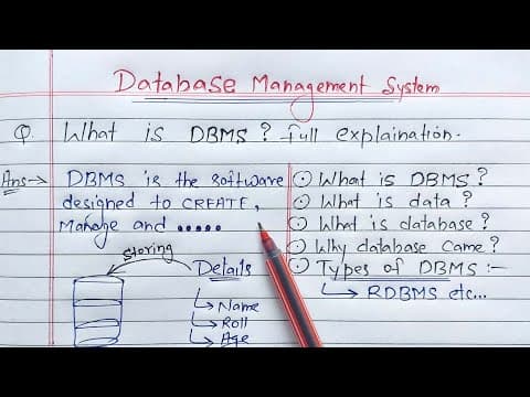 Thumbnail for What is DBMS? full Explanation | DBMS Introduction | #dbms - video