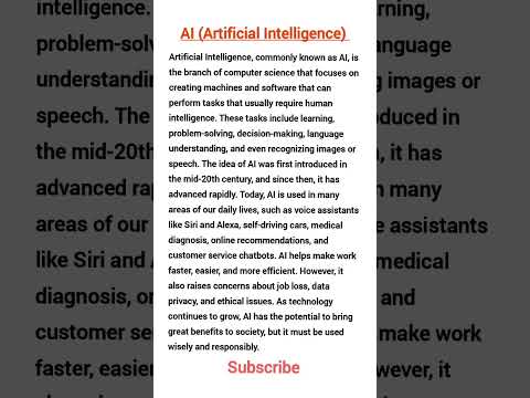 Thumbnail for AI (Artificial Intelligence) paragraph. #paragraph - video